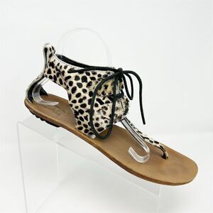 Sorel Women's Gladiator Sandals Size 10 Cheetah Print Lace Up Summer Casual